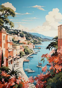 Italy Poster harbour by Niklas Maximilian