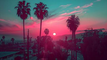 Ein Synthwave-Ambrotyp Los Angeles von PixelPrestige