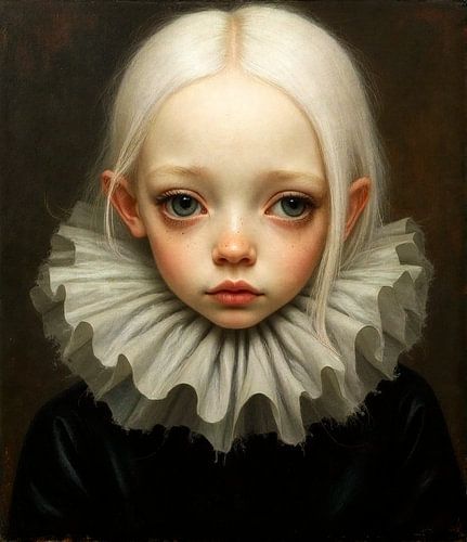 portrait girl with collar