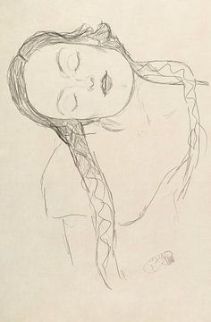 Half-figure of a Young Woman (1918) by Gustav Klimt van Gisela- Art for You