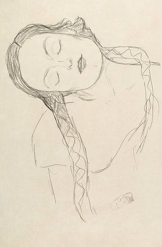 Half-figure of a Young Woman (1918) by Gustav Klimt