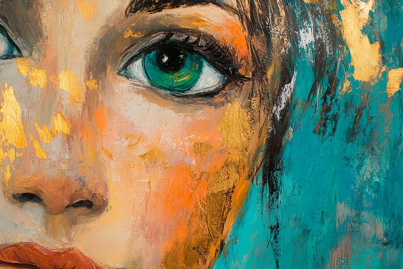 Fascinating eye portrait with gold accents by Poster Art Shop
