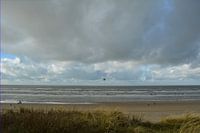 North Sea under gray cloud cover.