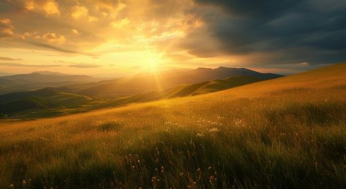 Mystical autumn day on an alpine pasture