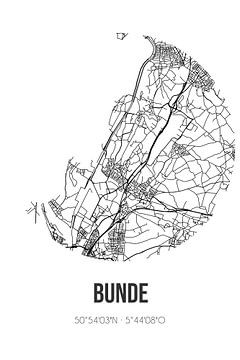 Bunde (Limburg) | Landkaart | Zwart-wit van Rezona