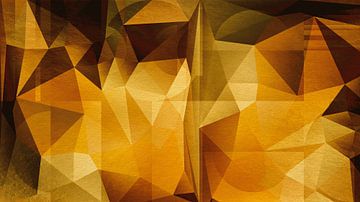 Abstracte geometrie. Driehoeken en cirkels in goud, koper en bruin. van Dina Dankers