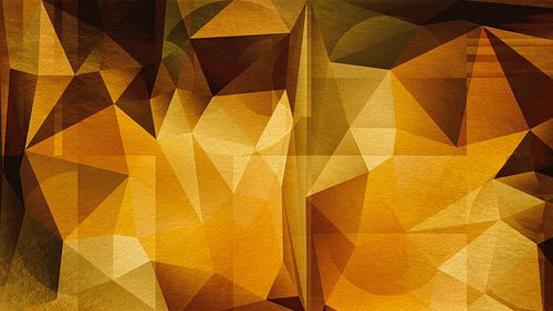 Abstracte geometrie. Driehoeken en cirkels in goud, koper en bruin.