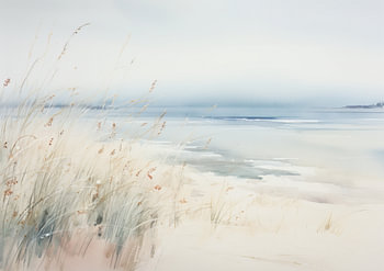 Grasses by the Sea | Calm Sea with Grasses