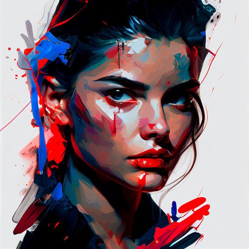 Essence of Elegance: A Woman's Face in Colour