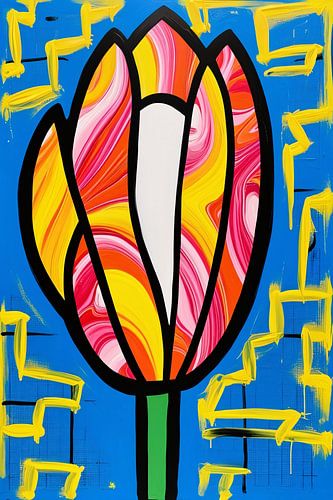 Abstracte kleurrijke tulpkunst