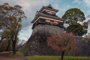 Een van de muur torens van het Kumamoto kasteel van Anges van der Logt