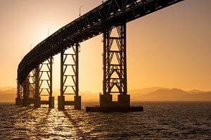 Zonsondergang brug Californië van Sebastian Jansen