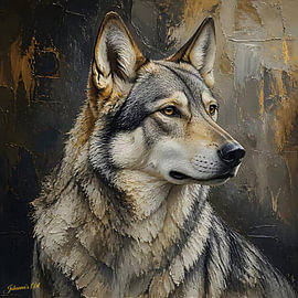 Saarlooswolfhond van Johannas Art Creations