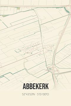 Vintage landkaart van Abbekerk (Noord-Holland) van Rezona