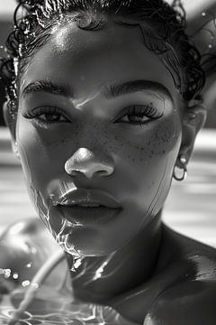 Portrait of a woman with a refreshed look in black and white by Steinfox Art