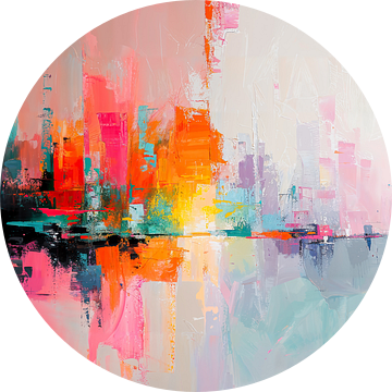 Stad Abstract | Skyline van ARTEO Schilderijen