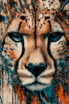 Abstracte cheetah met kleurspatten van Art & Soul Creations