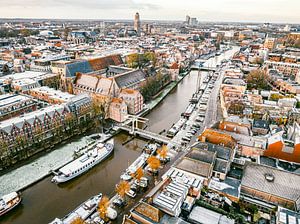 Zwolle Thorbeckegracht an einem kalten Wintermorgen
