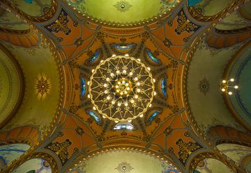 Le plafond de la synagogue de Subotica en Serbie sur Laszlo Regos