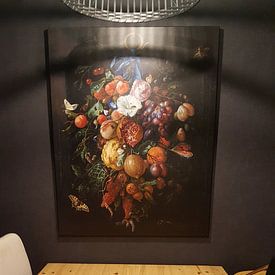 Customer photo: Still life festoon of fruit and flowers, Jan Davidsz. de Heem, on canvas