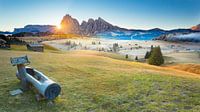 Zonsopkomst in Alpe Di Siusi - Seiser Alm - Compatsch - Dolomieten - Italië