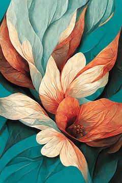 Stilvolles Blumendesign Kreative Abstraktion von Color Square