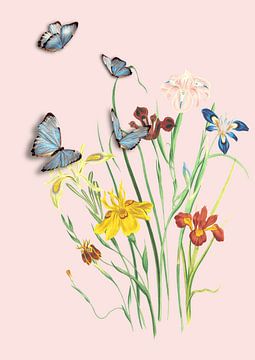 Flowers and butterflies van Studio Allee