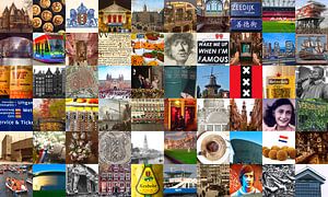 Tout ce qui vient d'Amsterdam - collage d'images typiques de la ville et de l'histoire