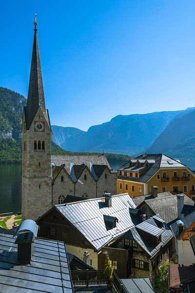 De protestantse kerk in Hallstatt van Peter Baier