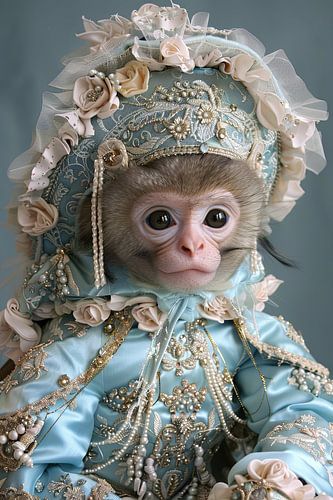 monkey in women's clothes