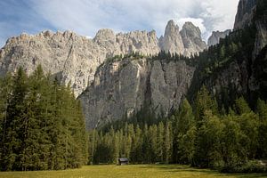 am Fuße des Berghangs