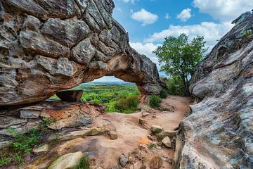 Rock arch on Cerro Arco in Tobati, Paraguay. by Jan Schneckenhaus