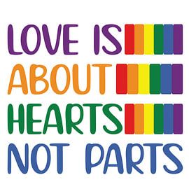 Liebe besteht aus Herzen, nicht aus Teilen Text Kunst von Art Kingdom