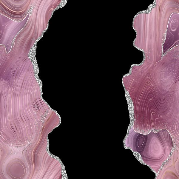 Mauve &amp; Silber Achat Textur 02 von Aloke Design