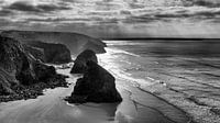Black and white of the English coast