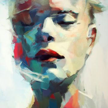 Abstract portrait "dreamer" by Carla Van Iersel