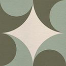 Modern abstract minimalist art with geometric shapes in retro style in green by Dina Dankers thumbnail