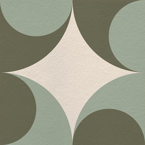 Moderne abstracte minimalistische kunst met geometrische vormen in retrostijl in groen