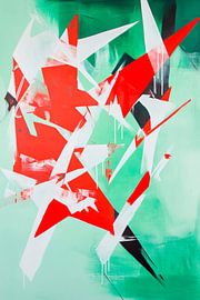 Abstract shapes in red and green by Poster Art Shop