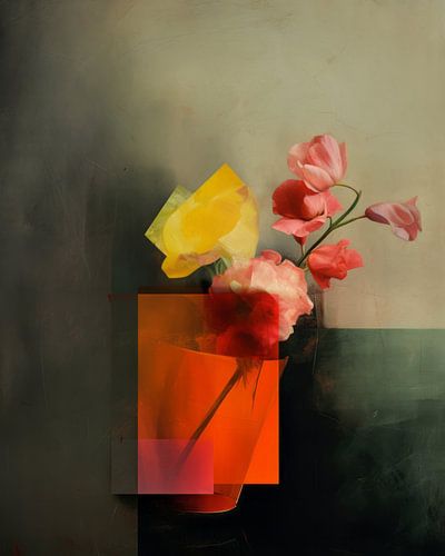 Fleurs en néon, art contemporain