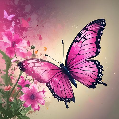 Tussen bloemen en kleuren: De magie van de vlinder