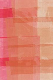 Japandi abstracte vormen in pastel perzik, koraal en neonroze van Abstract Minimalist Art