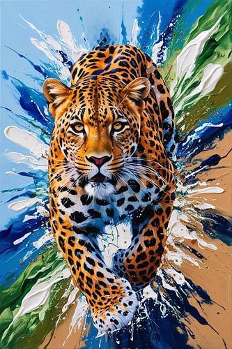 Dynamische jaguar in actie