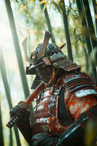 Samurai in the bamboo forest - Dramatic by Poster Art Shop