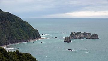 Knights point rotsen in de Tasmanzee, Nieuw Zeeland