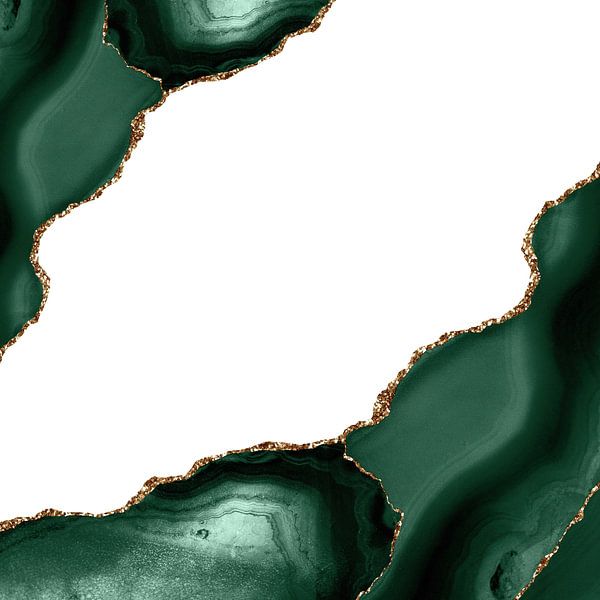 Emerald &amp; Gold Agate Texture 16 van Aloke Design