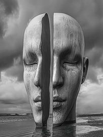 Divided Reflection #2 Monochrome by Mister Artwork