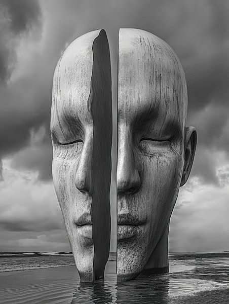 Divided Reflection #2 Monochrome by Mister Artwork