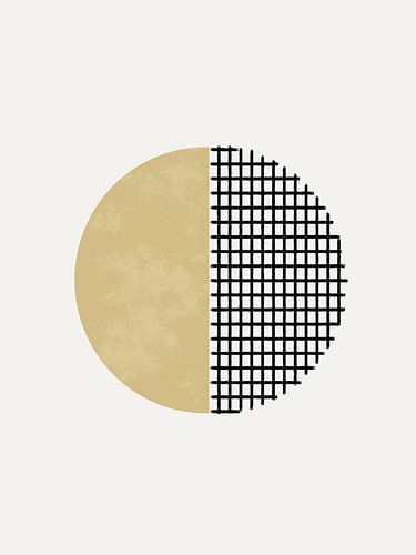 Œuvre d'art géométrique minimaliste en jaune ocre