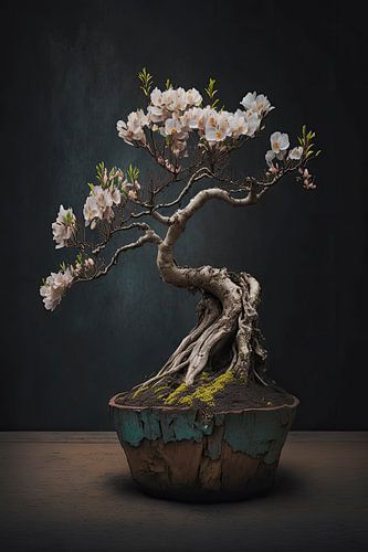 Bonsaibaum mit kleiner Blüte